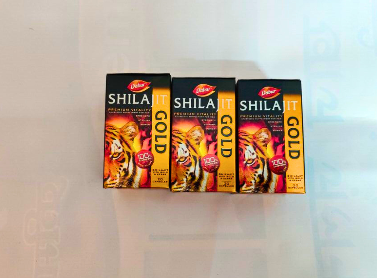 Shilajit Gold 20cap. 100% Ayurvedic For Power, Stamina, Strength, 3 Pack