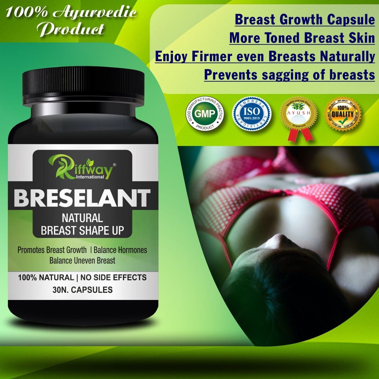 BRESELANT Women Capsule Helps to Reduce Breast Size Naturally 30