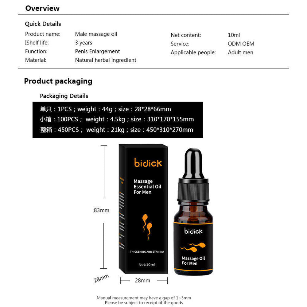 UK Penis Enlargement Essential Oil Increase Growth Stronger Harder Last Longer