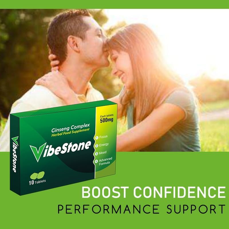 New VIBESTONE 10 Pills 500mg - Stronger & Harder Enhanced Strength & Firmness for Men - Designed to Boost High Stamina, Performance & Natural Male Enhancing Food & Herbal Supplement
