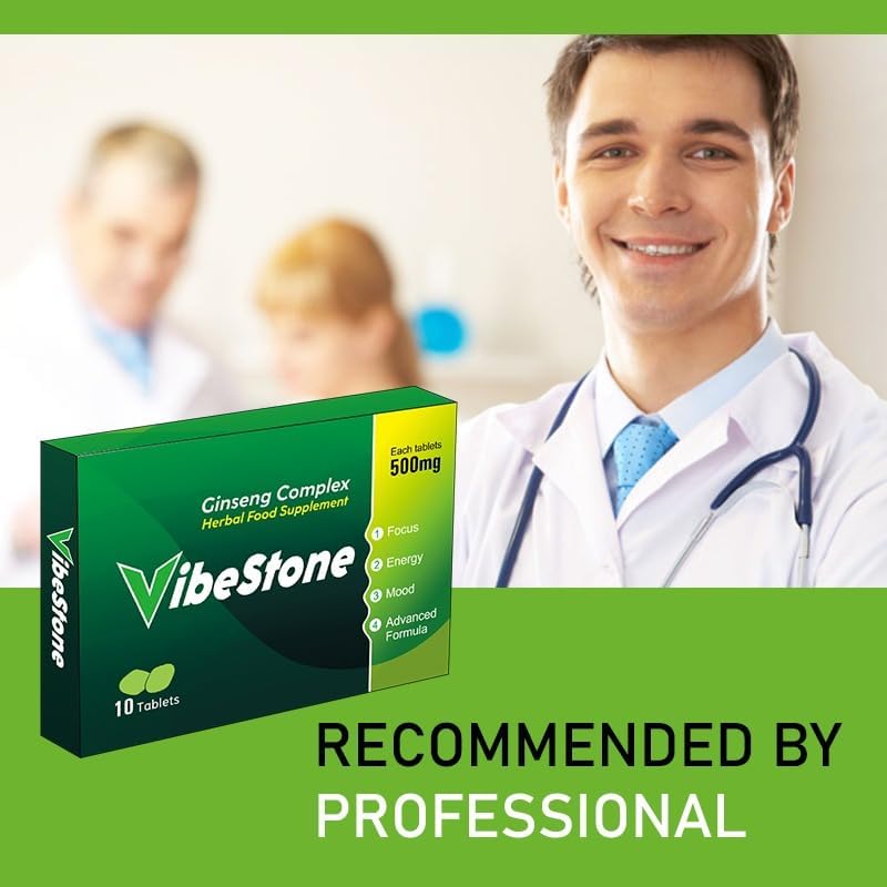 New VIBESTONE 10 Pills 500mg - Stronger & Harder Enhanced Strength & Firmness for Men - Designed to Boost High Stamina, Performance & Natural Male Enhancing Food & Herbal Supplement