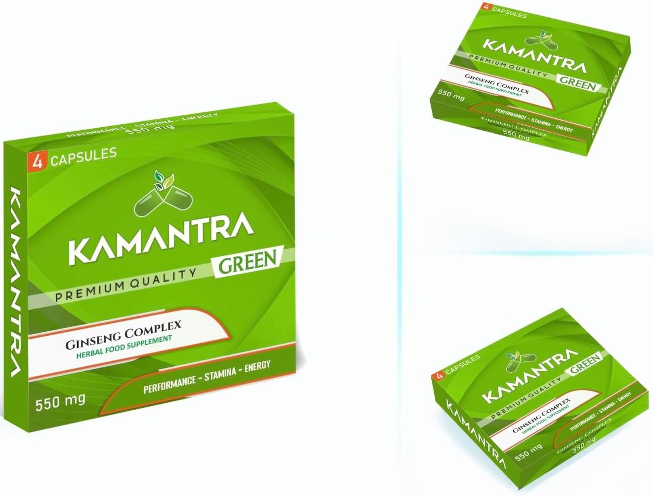 KAMANTRA™ Green - Mantra to Enhance Your Performance - Extra Strength Performance Enhancing Pills, Stamina Endurance Booster Green Supplement Pills for Men - 4 Ginseng Capsules