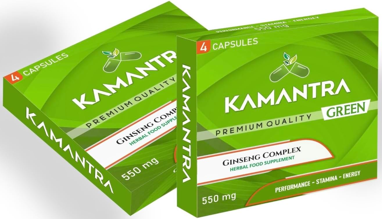KAMANTRA™ Green - Mantra to Enhance Your Performance - Extra Strength Performance Enhancing Pills, Stamina Endurance Booster Green Supplement Pills for Men - 4 Ginseng Capsules