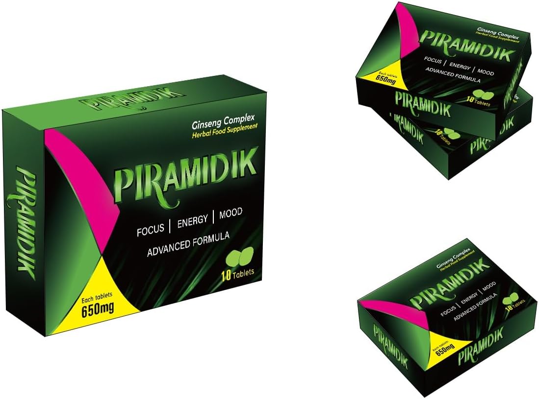 New PIRAMIDIK 10 Pills 650mg - Stronger & Harder Enhanced Strength & Firmness for Men - Designed to Boost High Stamina, Performance & Natural Male Enhancing Food & Herbal Supplement