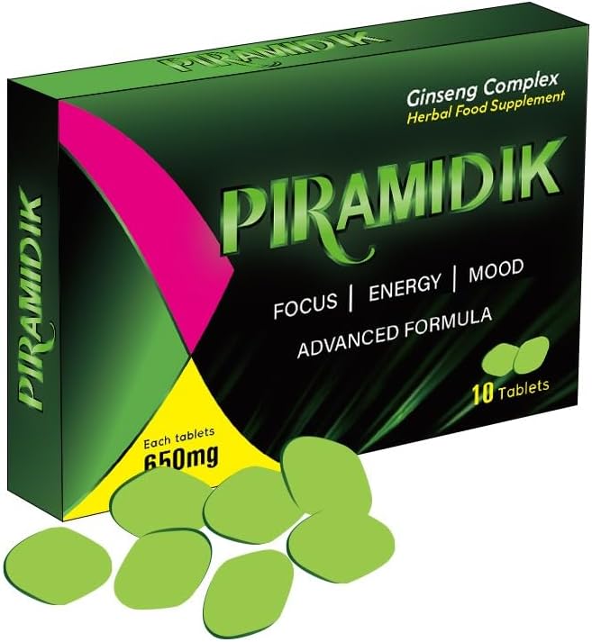 New PIRAMIDIK 10 Pills 650mg - Stronger & Harder Enhanced Strength & Firmness for Men - Designed to Boost High Stamina, Performance & Natural Male Enhancing Food & Herbal Supplement