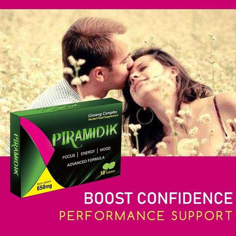 New PIRAMIDIK 10 Pills 650mg - Stronger & Harder Enhanced Strength & Firmness for Men - Designed to Boost High Stamina, Performance & Natural Male Enhancing Food & Herbal Supplement