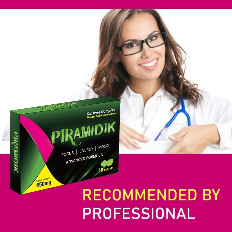 New PIRAMIDIK 10 Pills 650mg - Stronger & Harder Enhanced Strength & Firmness for Men - Designed to Boost High Stamina, Performance & Natural Male Enhancing Food & Herbal Supplement