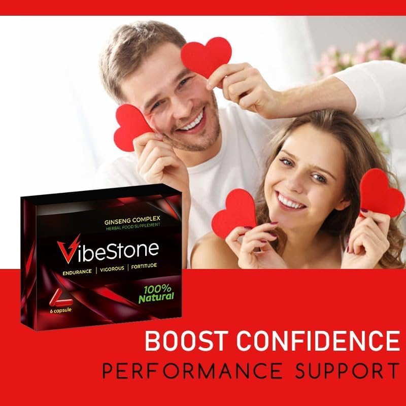 VIBESTONE RED-New Stronger for Longer Formula for Men - Ultra Strong Performance Enhancing Pills, Stamina Endurance Booster RED Supplement Pills for Men - 6 Ginseng Capsules 500MG