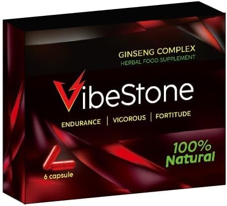 VIBESTONE RED-New Stronger for Longer Formula for Men - Ultra Strong Performance Enhancing Pills, Stamina Endurance Booster RED Supplement Pills for Men - 6 Ginseng Capsules 500MG