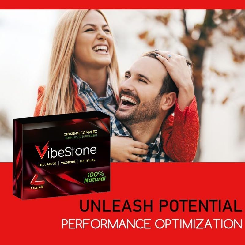 VIBESTONE RED-New Stronger for Longer Formula for Men - Ultra Strong Performance Enhancing Pills, Stamina Endurance Booster RED Supplement Pills for Men - 6 Ginseng Capsules 500MG