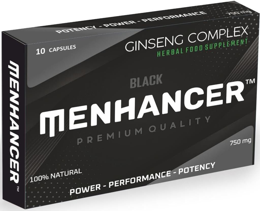 MENHANCER - Enhance Your Performance - Extra Strength Performance Enhancing Pills, Stamina Endurance Booster Black Supplement Pills for Men - 10 Ginseng Capsules
