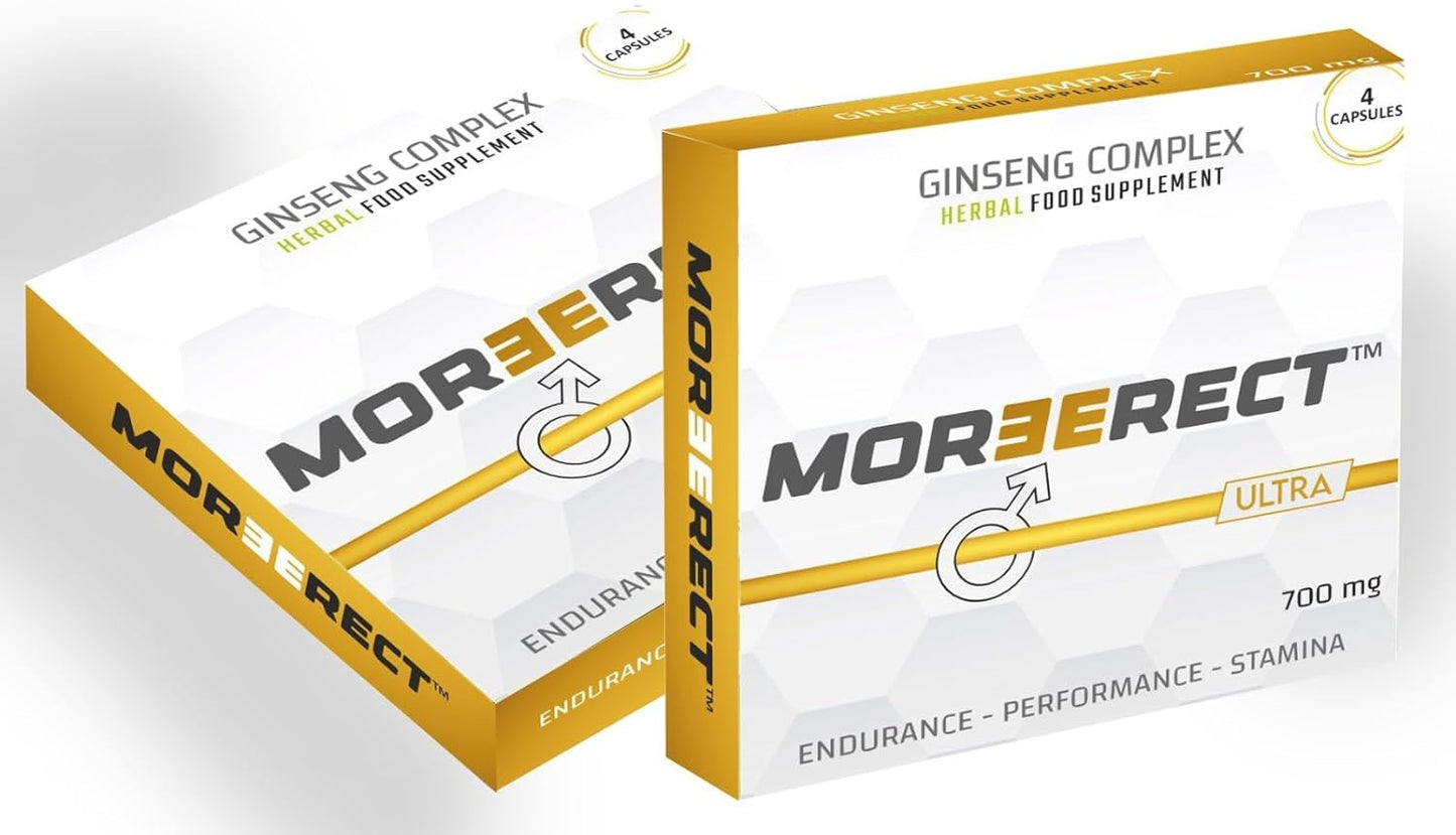 MOREERECT™ Ultra - Stronger and Longer for a Confident Performer - Advanced Performance Enhancing Pills, Stamina Endurance Booster Gold Supplement Pill for Men - 4 Ginseng Capsules