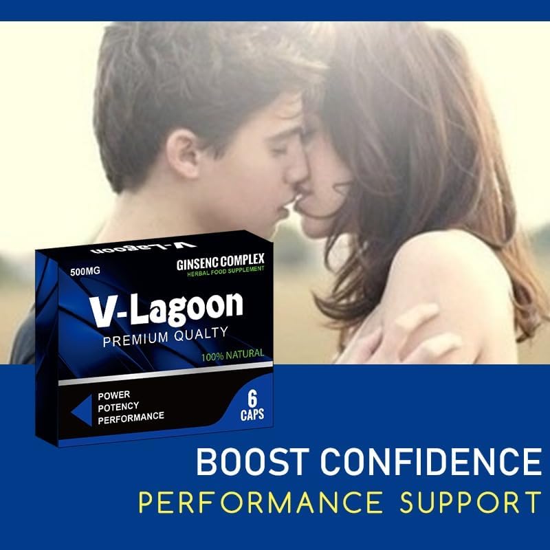 V-LAGOON Blue -New Stronger for Longer Formula for Men - Ultra Strong Performance Enhancing Pills, Stamina Endurance Booster RED Supplement Pills for Men - 6 Ginseng Capsules 500MG