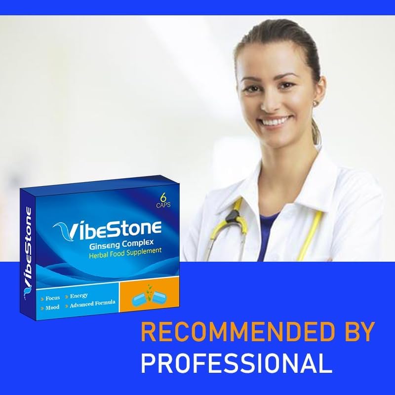 Ultra Strong VIBESTONE Blue™.6 x 500mg Pills - Herbal Supplement, Performance Enhancing Supplements for Energy, Stamina and Endurance.