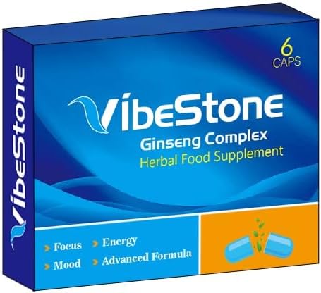 Ultra Strong VIBESTONE Blue™.6 x 500mg Pills - Herbal Supplement, Performance Enhancing Supplements for Energy, Stamina and Endurance.