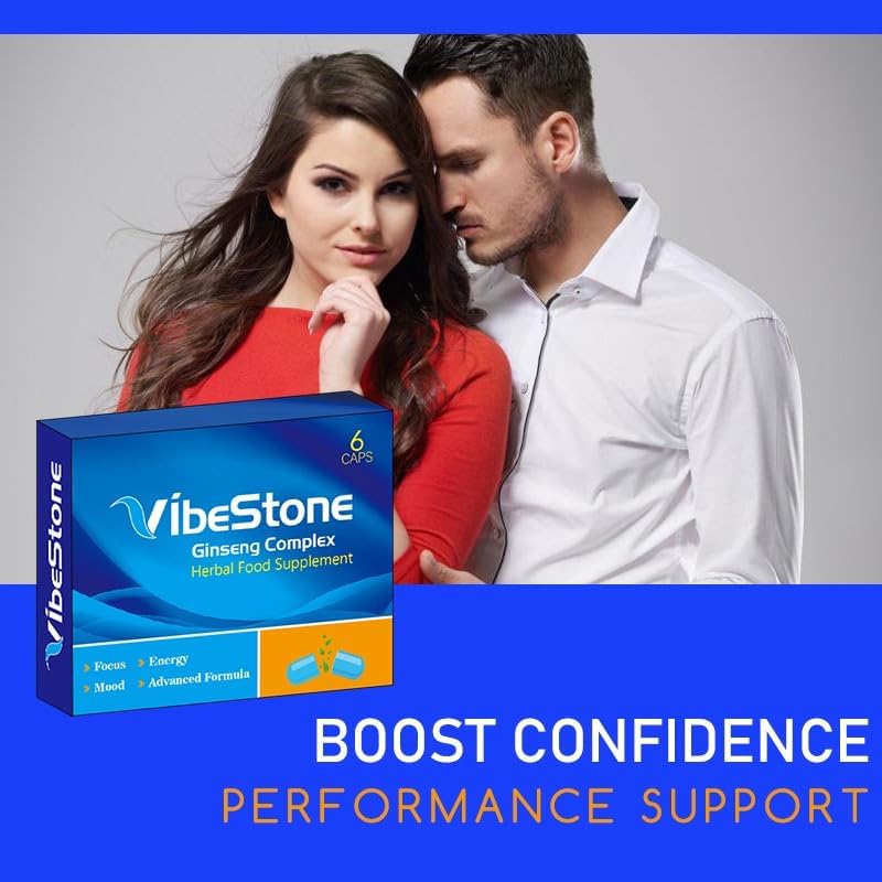 Ultra Strong VIBESTONE Blue™.6 x 500mg Pills - Herbal Supplement, Performance Enhancing Supplements for Energy, Stamina and Endurance.