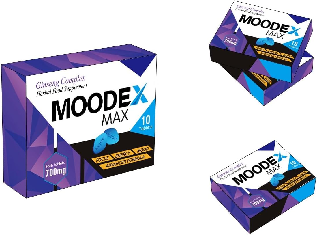 MOODEX MAX Blue 10 - Stronger & Harder Enhanced Strength & Firmness for Men - Designed to Boost High Stamina, Performance & Prolonged Results - Natural Male Enhancing Food & Herbal Supplement,700MG