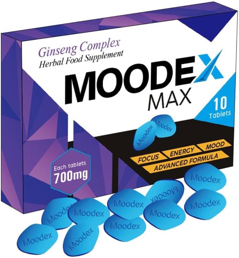 MOODEX MAX Blue 10 - Stronger & Harder Enhanced Strength & Firmness for Men - Designed to Boost High Stamina, Performance & Prolonged Results - Natural Male Enhancing Food & Herbal Supplement,700MG