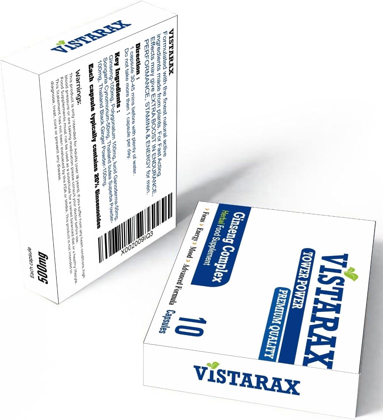 VISTARAX - Stronger and Longer for Confident Performer - Ultra Strong Performance Enhancing Pills, Stamina Endurance Booster Gold Supplement Pills for Men - 10 Ginseng Capsules