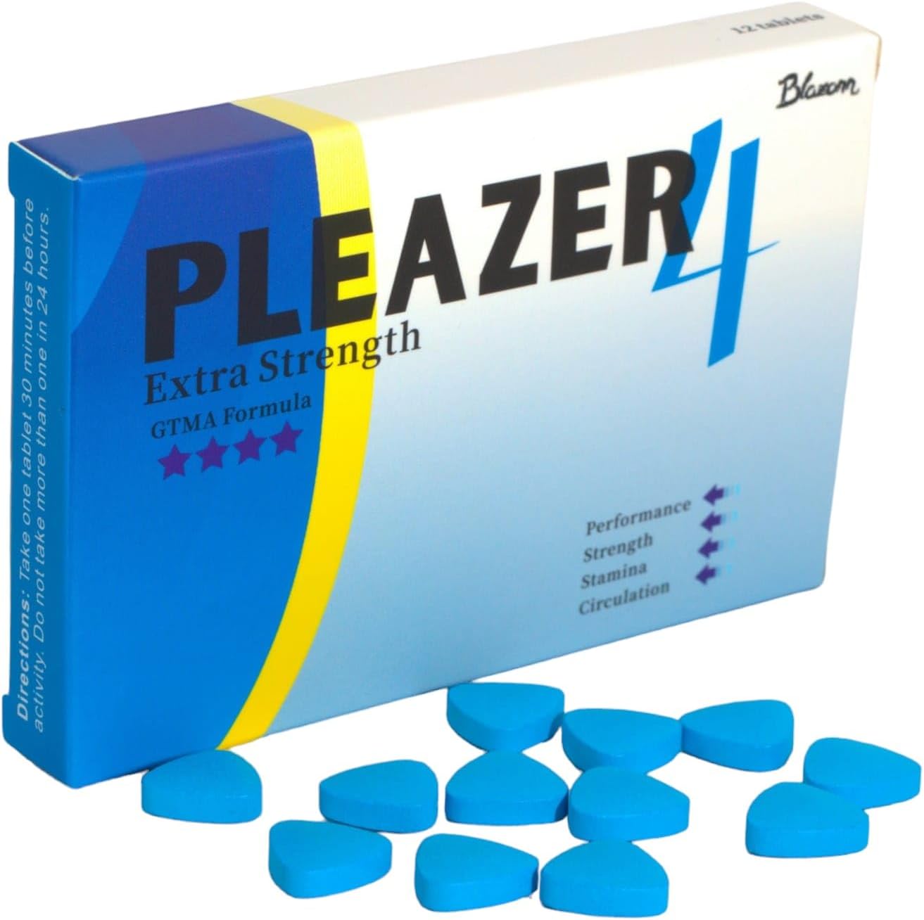 Pleazer | 40 Tablets | Male Performance Enhancement | Ginseng Maca Tribulus Arginine | Fast Effect | GTMA Formula | Natural Supplement | High Strength 800mg | Halal | Kosher