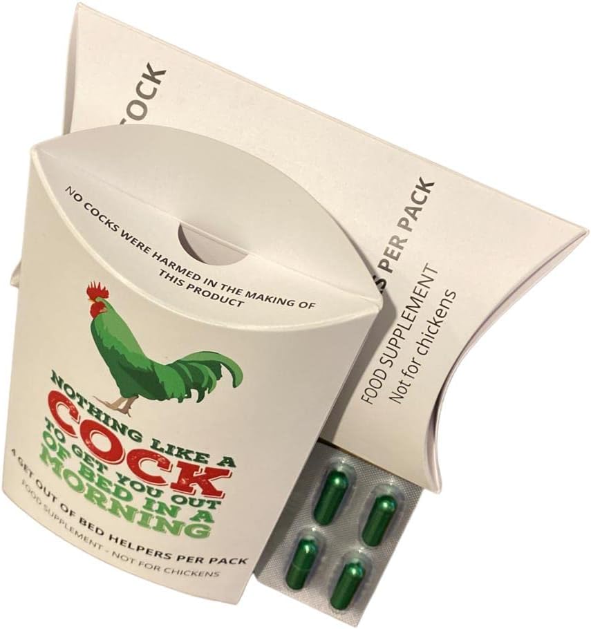 Sneaky Puff Adder Joke Box | 4 Ginseng Capsules Per Box | Xmas Gifts | Secret Santa | Birthdays | April Fools | Don't Be a Soft Cock | No Cocks were harmed in the making of this product (Morning Cock)