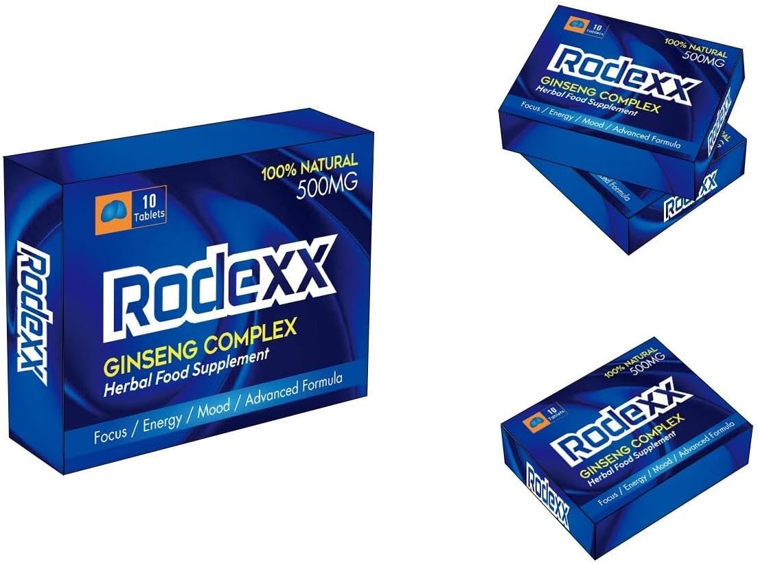 RODEXX Blue Stronger for Longer New Formula- Ultra Strong Performance Enhancing Pills, Stamina Endurance Booster Blue Supplement Pills for Men - 10 Ginseng 500MG Tablets