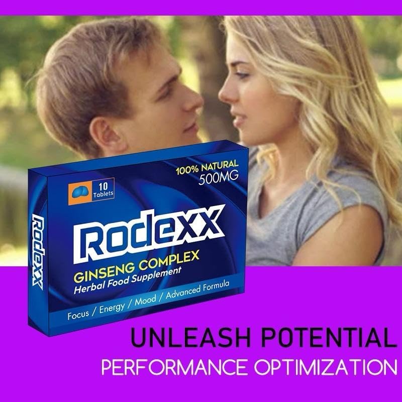 RODEXX Blue Stronger for Longer New Formula- Ultra Strong Performance Enhancing Pills, Stamina Endurance Booster Blue Supplement Pills for Men - 10 Ginseng 500MG Tablets