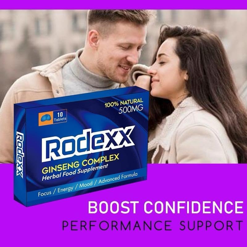 RODEXX Blue Stronger for Longer New Formula- Ultra Strong Performance Enhancing Pills, Stamina Endurance Booster Blue Supplement Pills for Men - 10 Ginseng 500MG Tablets