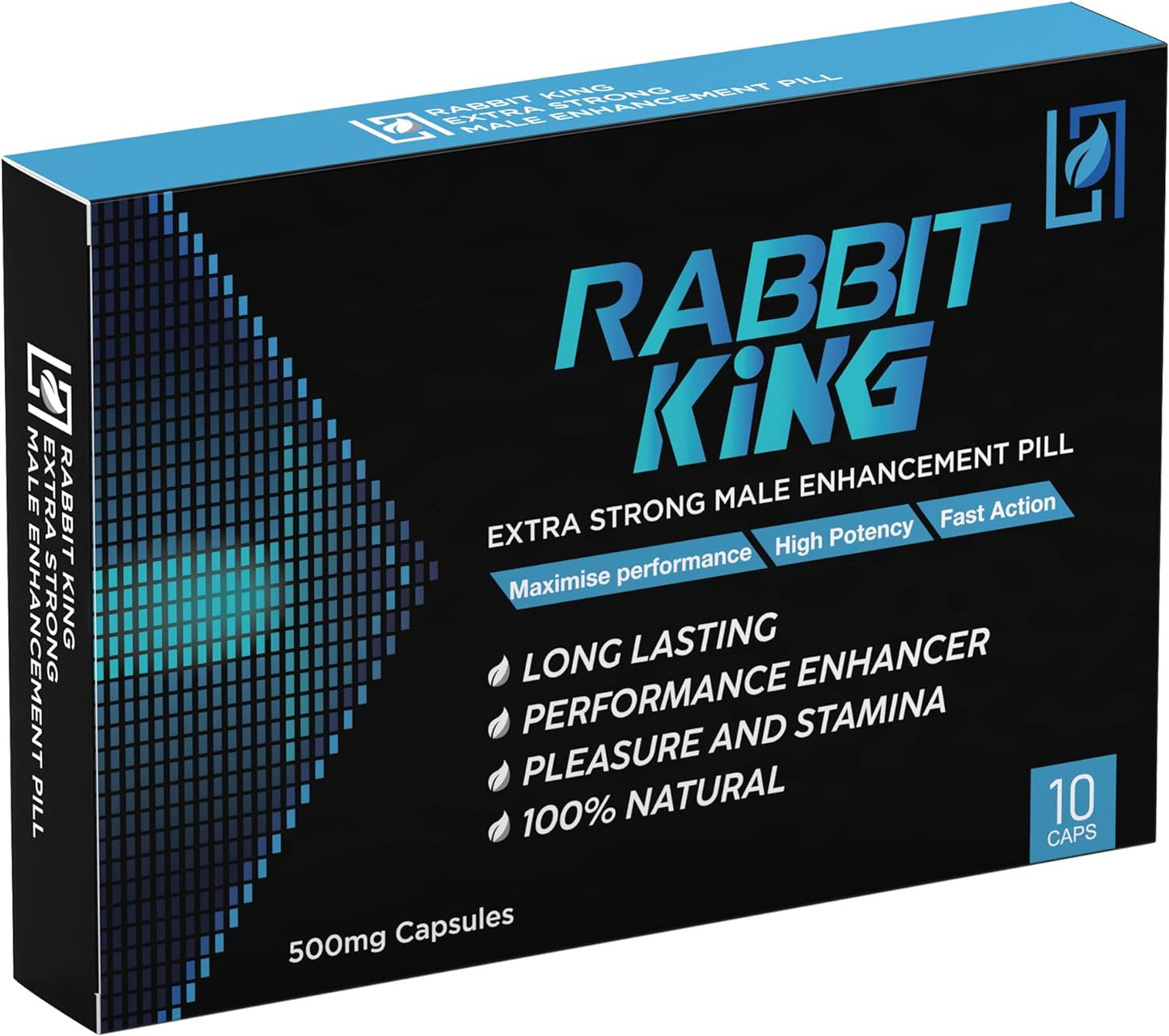 Rabbit King Male Performance Enhancer Extra Strong Fast Acton Supplement 10 Capsules 500mg
