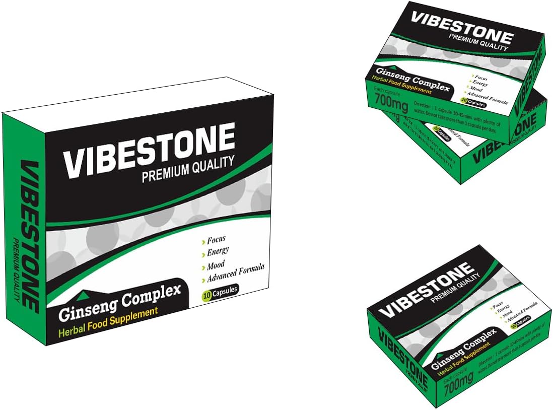 VIBESTONE Green Stronger for Longer New Formula- Ultra Strong Performance Enhancing 700MG Pills, Stamina Endurance Booster Green Supplement Pills for Men - 10 Ginseng Capsules