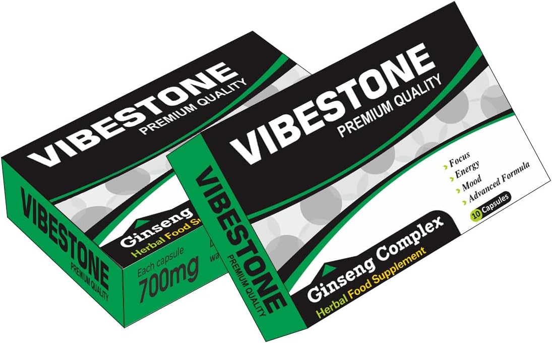 VIBESTONE Green Stronger for Longer New Formula- Ultra Strong Performance Enhancing 700MG Pills, Stamina Endurance Booster Green Supplement Pills for Men - 10 Ginseng Capsules