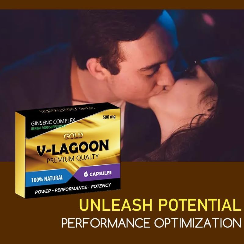V-LAGOON Gold-New Stronger for Longer Formula for Men - Ultra Strong Performance Enhancing Pills, Stamina Endurance Booster RED Supplement Pills for Men - 6 Ginseng Capsules 500MG