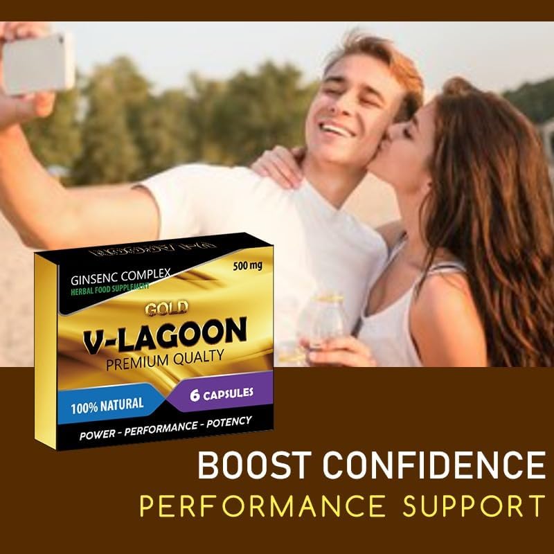 V-LAGOON Gold-New Stronger for Longer Formula for Men - Ultra Strong Performance Enhancing Pills, Stamina Endurance Booster RED Supplement Pills for Men - 6 Ginseng Capsules 500MG