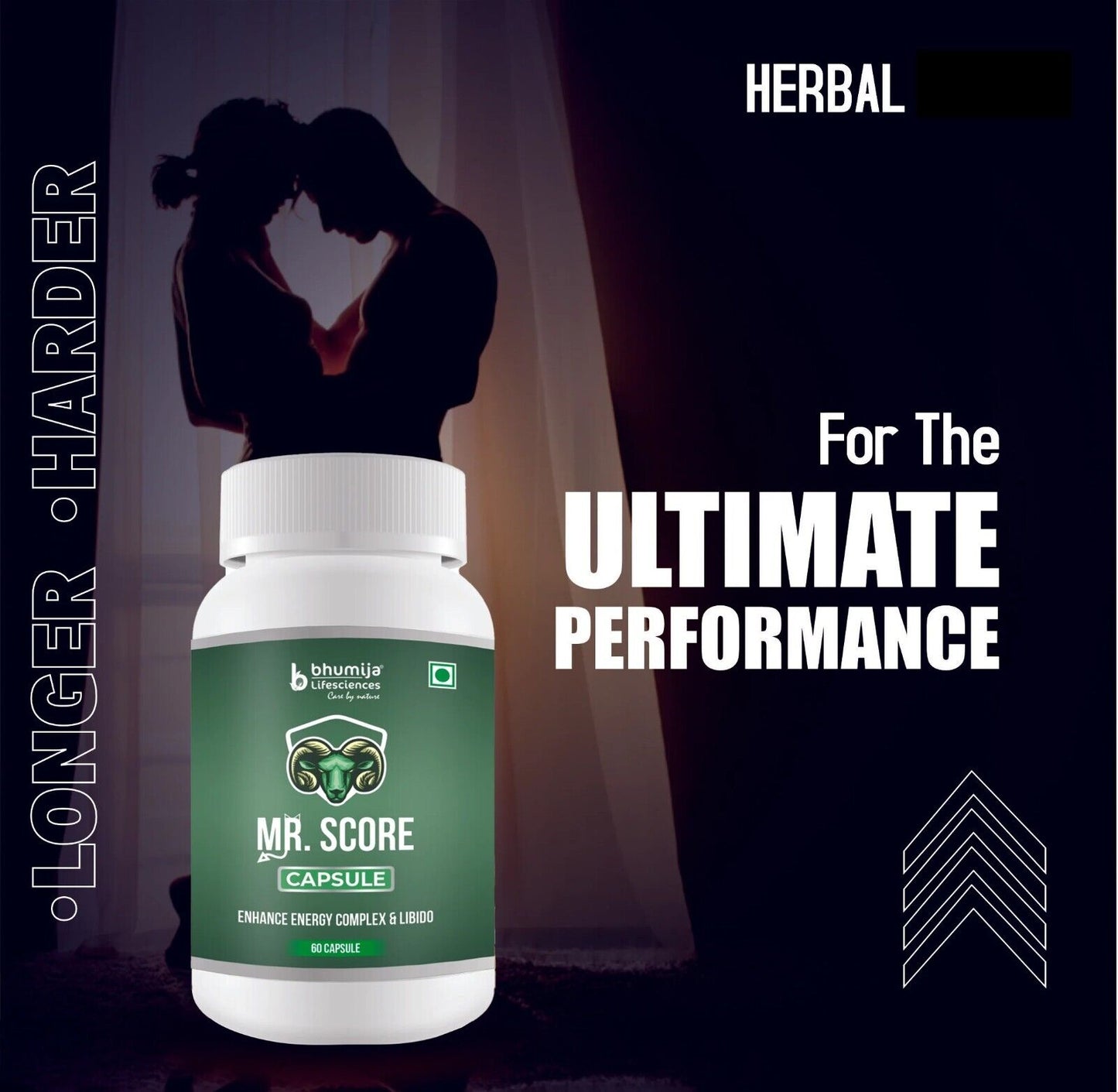 Natural Male Performance Increased Supplement 100mg (60 Capsules) Sexual Health