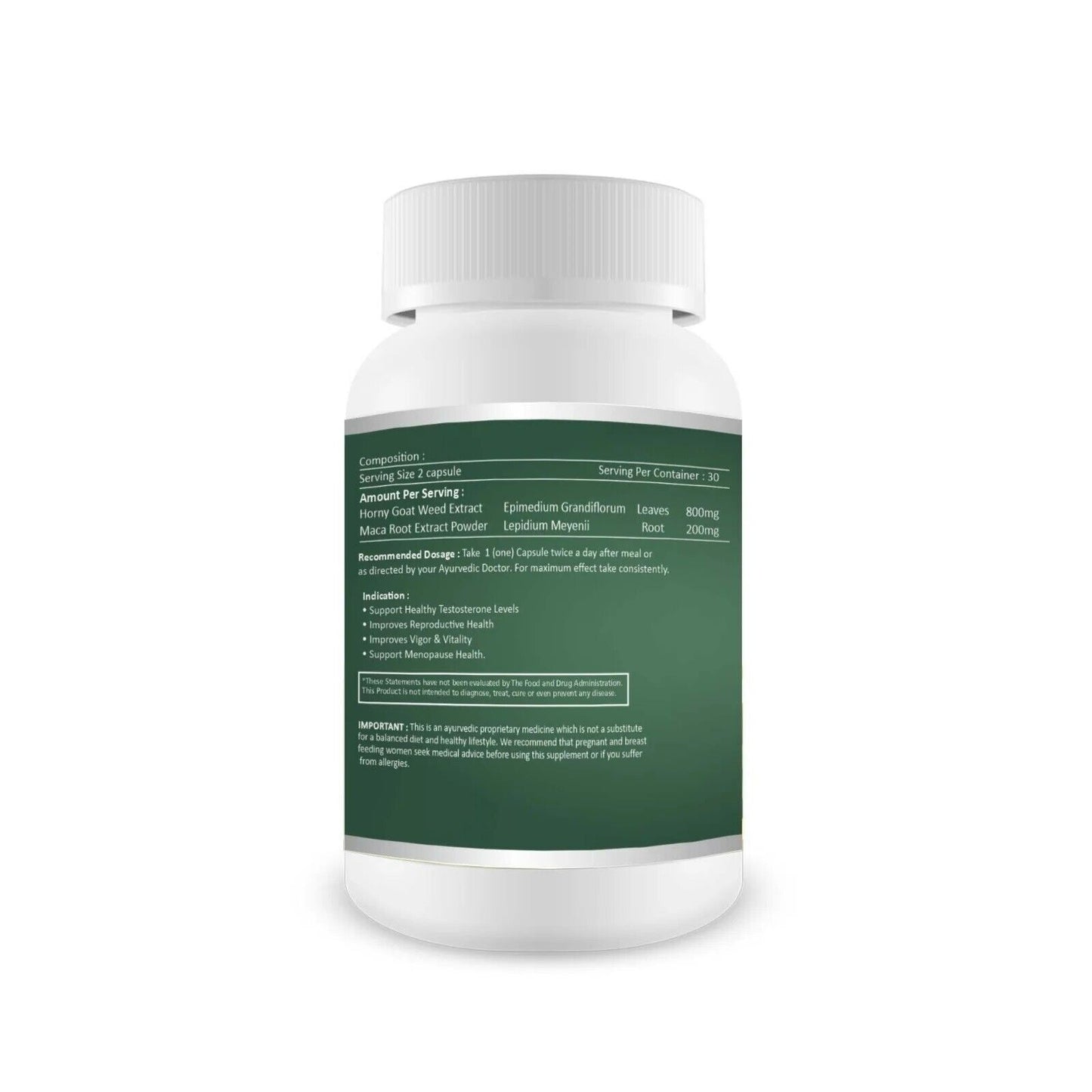 Natural Male Performance Increased Supplement 100mg (60 Capsules) Sexual Health