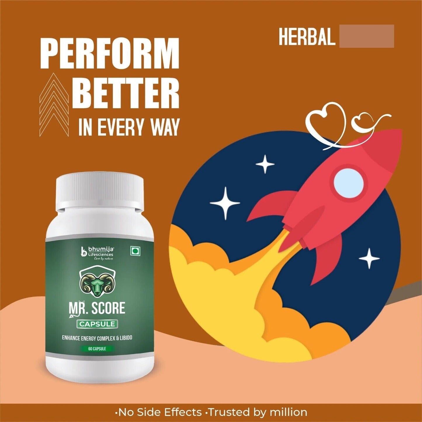 Natural Male Performance Increased Supplement 100mg (60 Capsules) Sexual Health