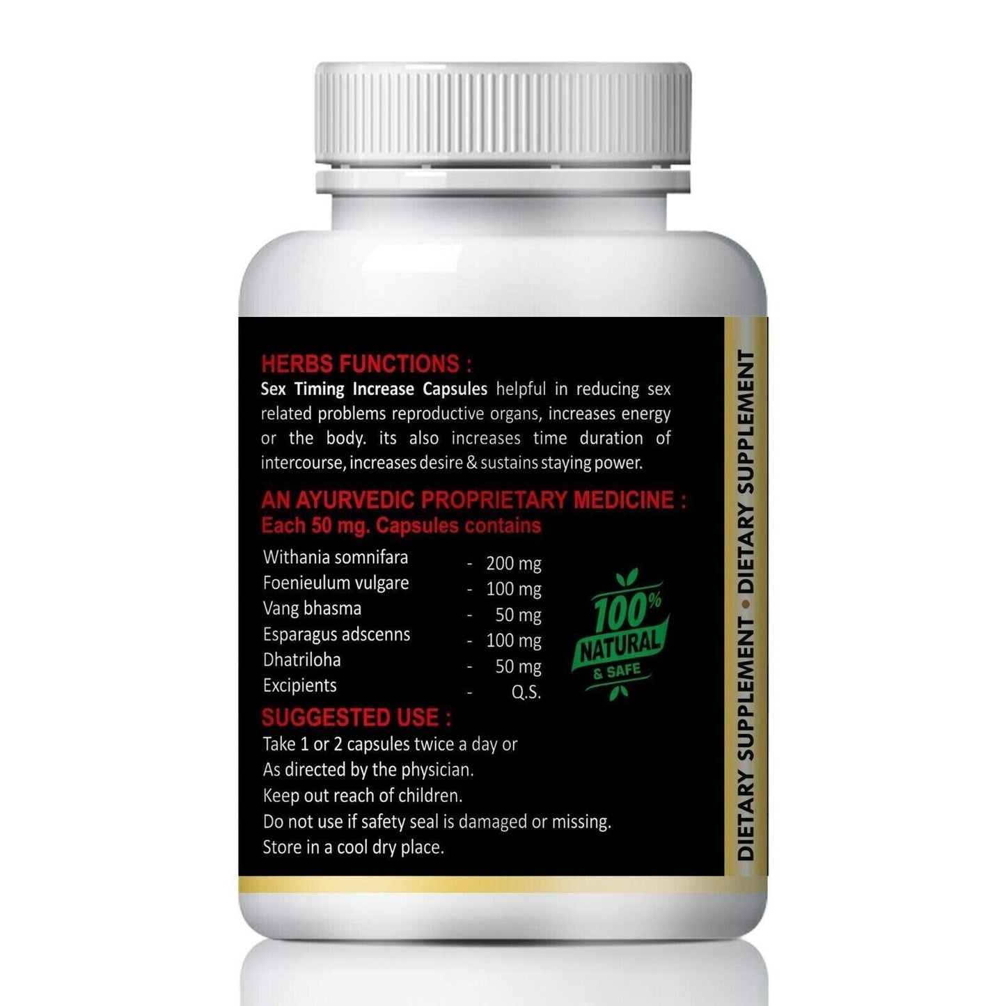 100% Ayurvedic Capsule For Men Long Time Sex Power Performance (30 Cap