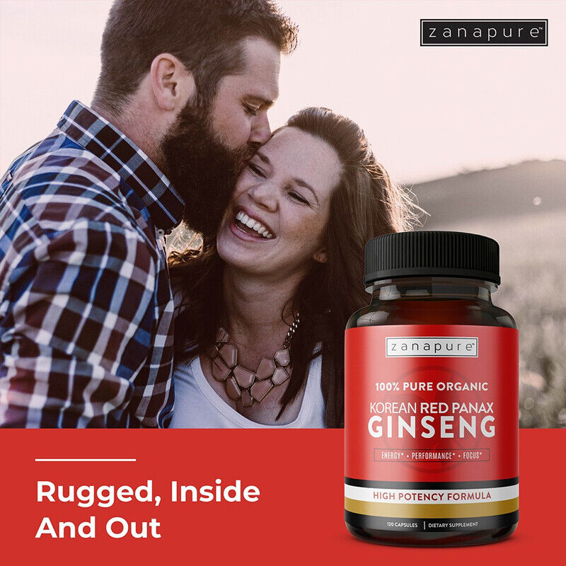 Korean Red Panax Ginseng 1500mg - Energy & Endurance, Male Testosterone Booster