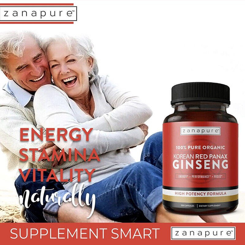 Korean Red Panax Ginseng 1500mg - Energy & Endurance, Male Testosterone Booster