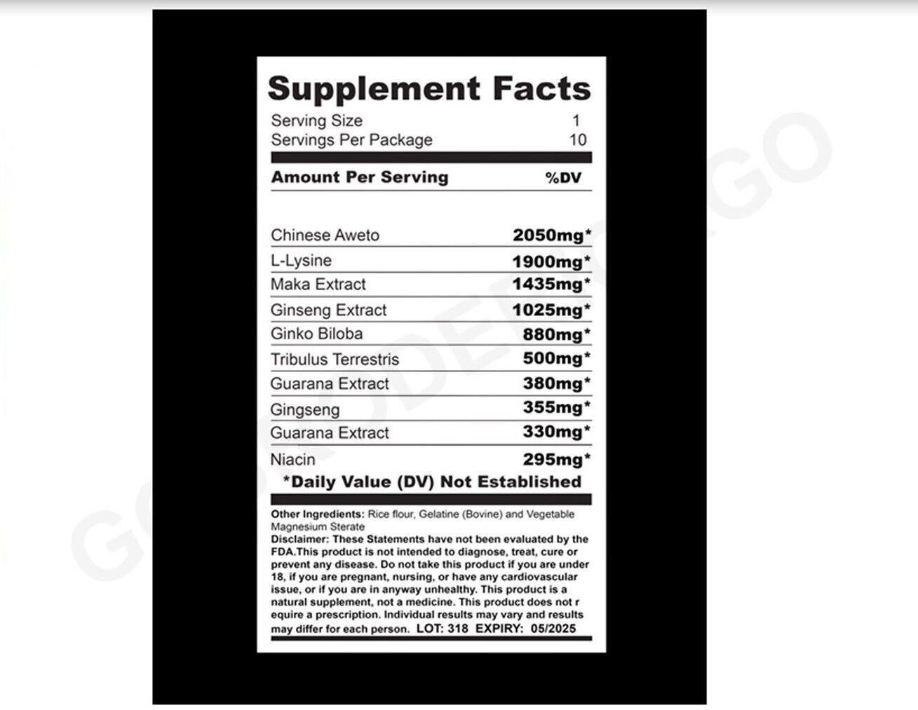 Mens Natural Longer Stamina Delay Enhancer & Libido Supplement GREEN MAX