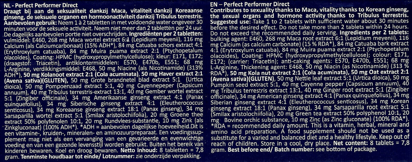 POTENCY MEDIUM Perfect Performer Direct Erection Men Red Herbal 10 Libido
