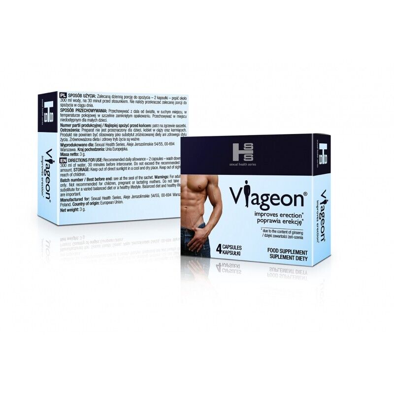Viageon 4 capsules, potency agent for men erection agent l Herbal potency pills