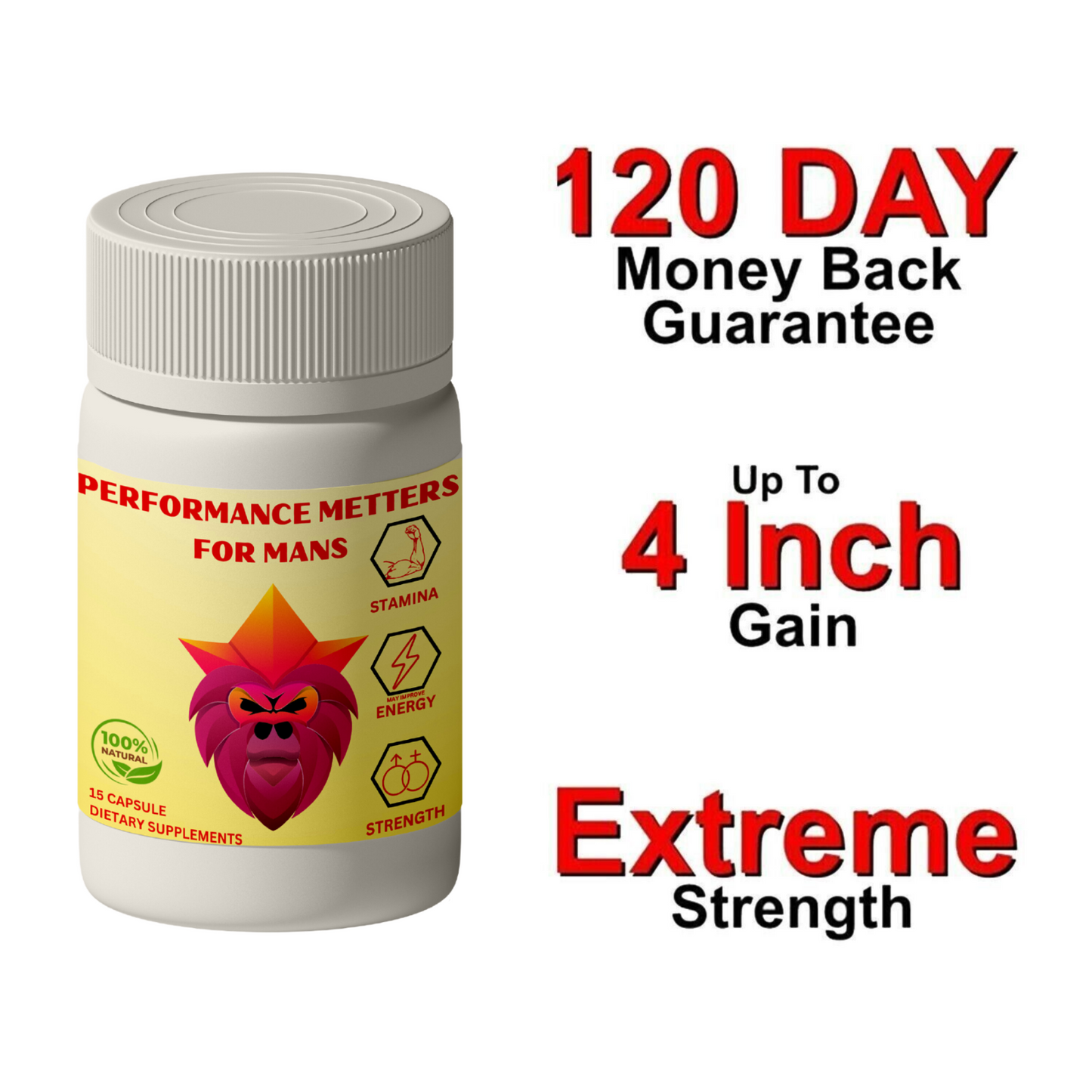 15 PERFORM PILLS FOR MEN MASCULINE ENDURANCE PERFORMANCE