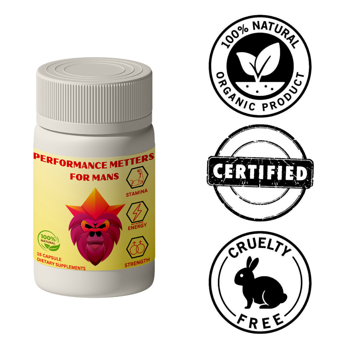 15 PERFORM PILLS FOR MEN MASCULINE ENDURANCE PERFORMANCE