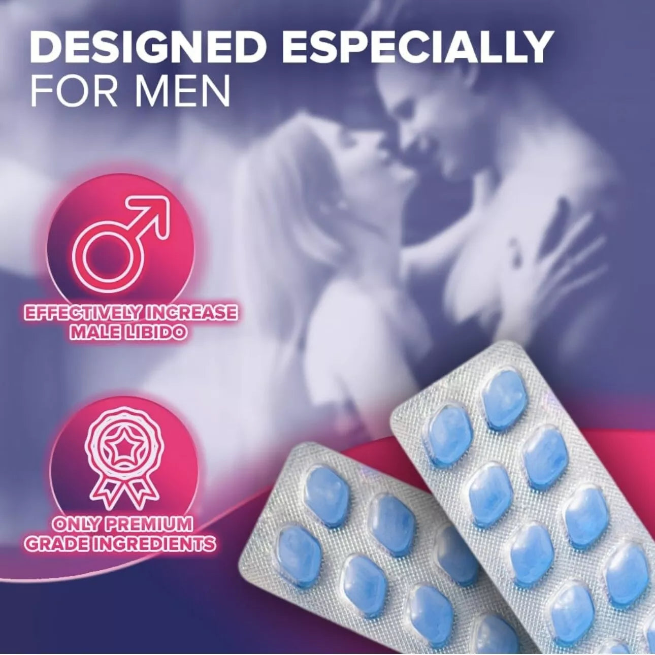 V MAN PLUS 100mg Natural Food Supplement For Men Performance Enhancement Booster