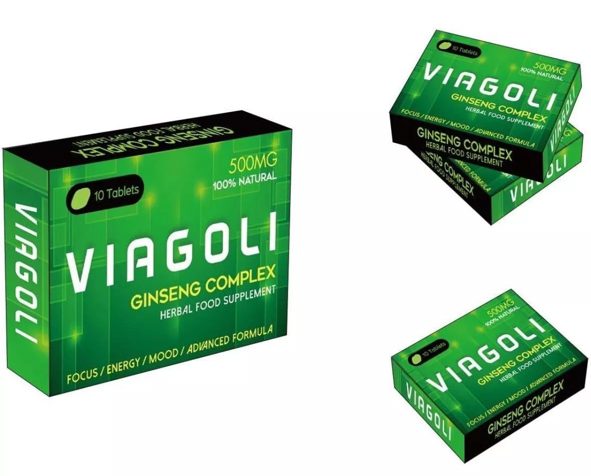VIAGOLI Green- Ginseng Complex - Herbal Food Supplement For Men 10x500mg Tablets
