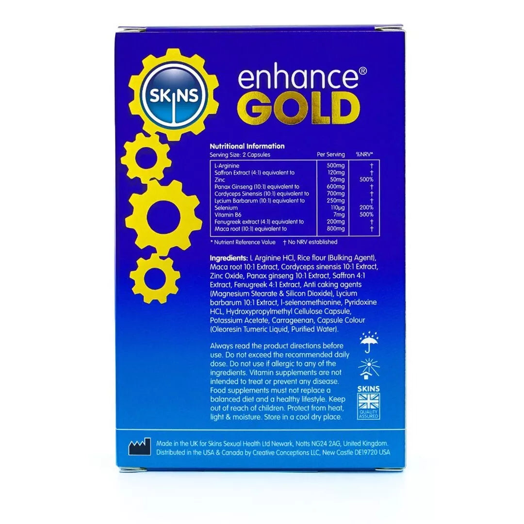 Skins Gold Pills 30 Sexual Wellness Enhancement Supplement For Men 100% Natural