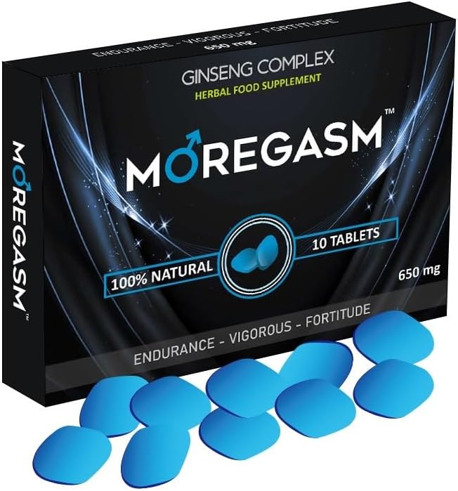 MOREGASM™ - Unleash More Longer | More Harder, More Stronger Performance | Stamina Endurance Booster Blue Herbal Supplement Tablets for Men | 10 Ginseng Tablets