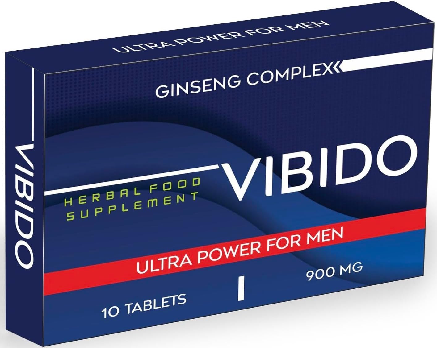 VIBIDO 900mg | Stronger | Longer | Harder | Performance | Extra Strength Enhancing Pills, Stamina Endurance Booster Supplement Pills for Men | 10 Ginseng Tablets