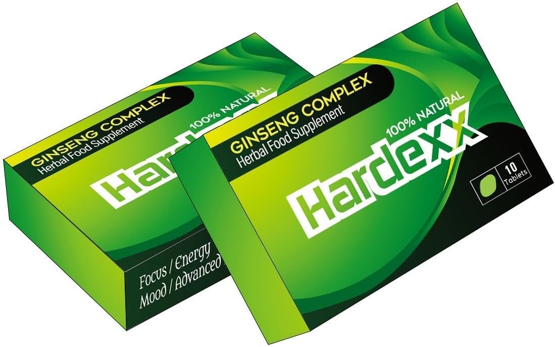 HARDEXX Green- Ginseng Complex - The Most Effective Natural, Powerful and Fast Acting Food Supplement for Men! - (Pack of 10 Tablets)